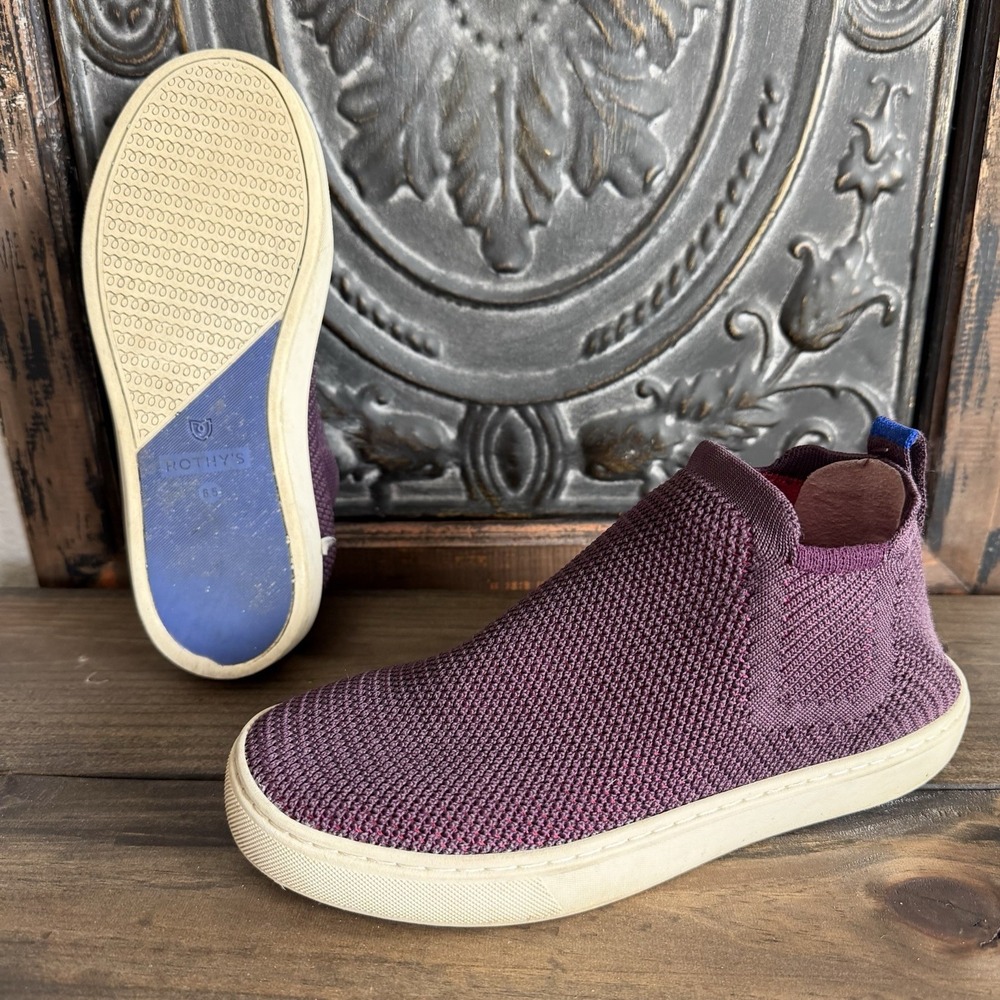 Rothy's The Chelsea Sneaker Berry Lattice Ankle Comfort Boot Shoes Womens 6.5